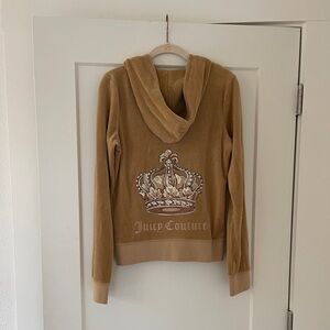 Vintage Y2K Juicy Couture Velour Tracksuit | M Jacket & L Pants | Tan